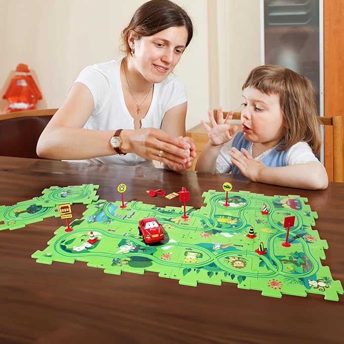 Puzzle-Rennstrecke - Baue, lerne, spiele!