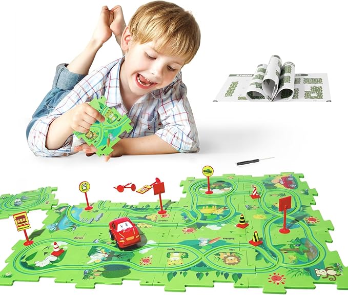 Puzzle-Rennstrecke - Baue, lerne, spiele!