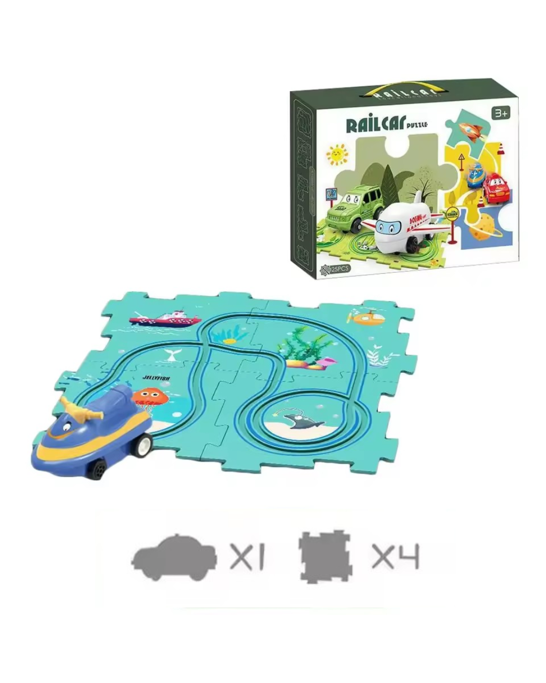 Puzzle-Rennstrecke - Baue, lerne, spiele!