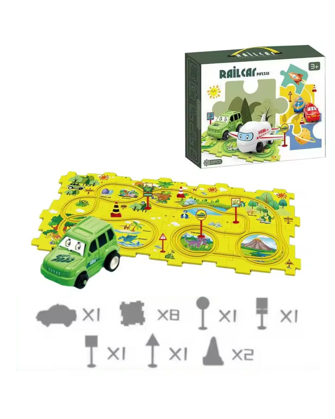 Puzzle-Rennstrecke - Baue, lerne, spiele!