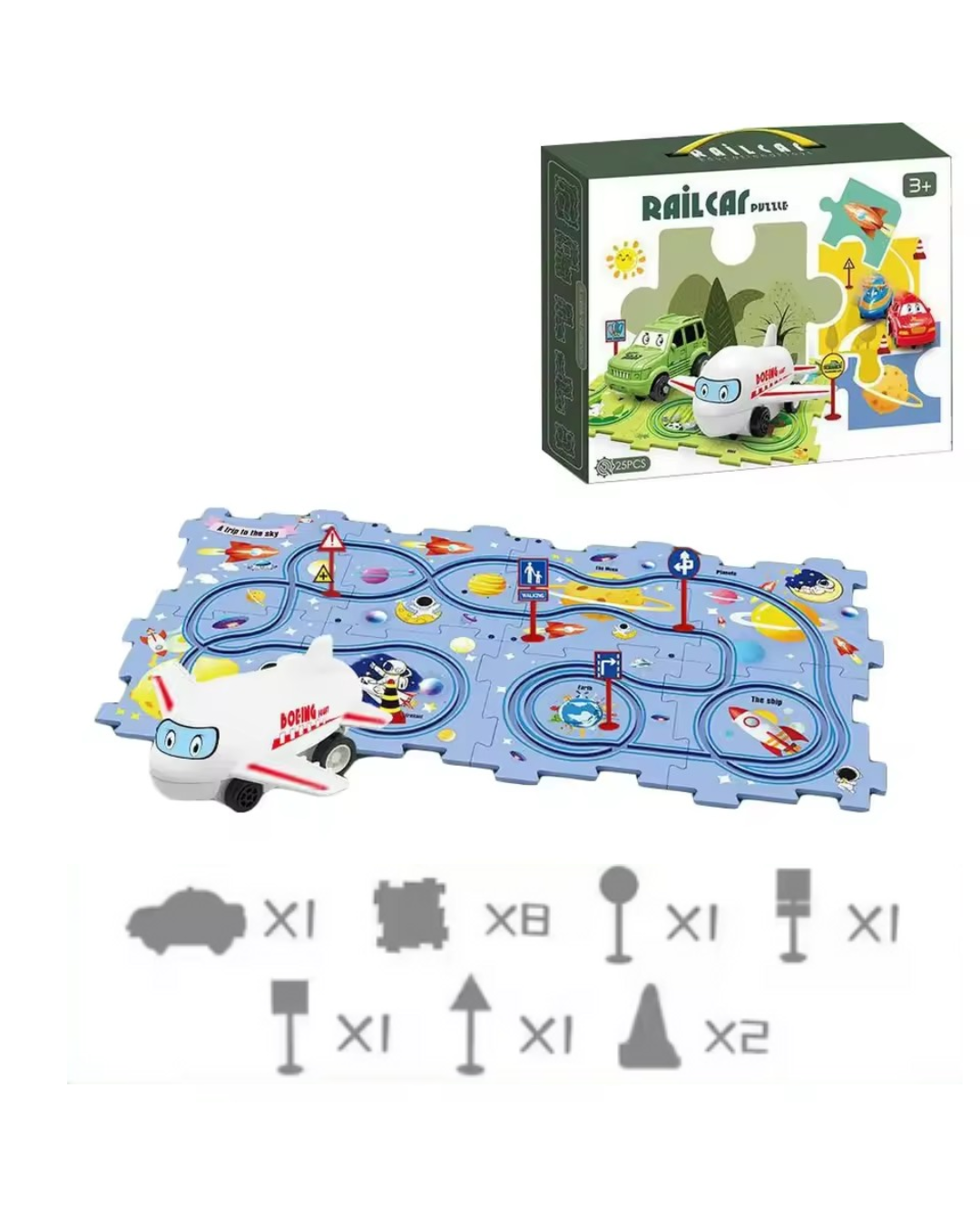 Puzzle-Rennstrecke - Baue, lerne, spiele!