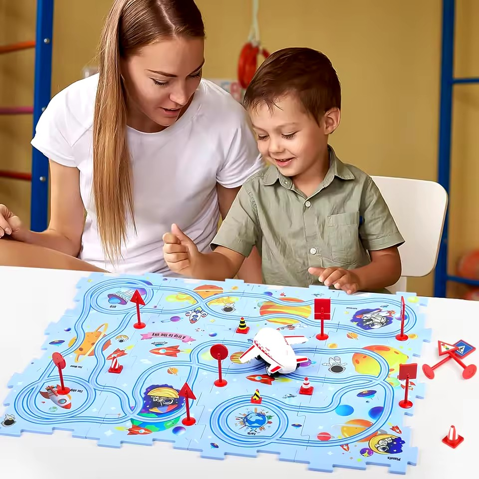 Puzzle-Rennstrecke - Baue, lerne, spiele!